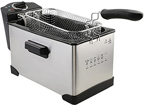 Electric Deep Fryer with Viewing Window Tank Deep Fat Fryer Temperature Up to 190°C Stainless Steel Chip Fryer Cold Zone Technology Cool Touch Handle Thermal Guard,3.5L (3.5L)