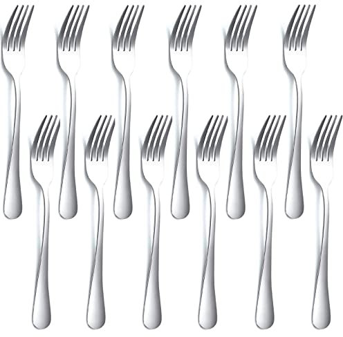 12 Pcs Dinner Fork, Stainless Steel Dinner Forks Table Forks, for Salad, Pasta, Steak