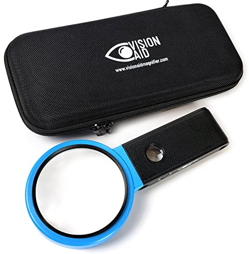 Vision Aid - Lente d'ingrandimento 30x a mani libere con 36 luci LED ultra luminose e custodia - Lente d'ingrandimento 40x con supporto per lettura, gioielli, monete, orologi, hobby, artigianato