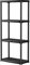 GOPLUS Standregal, Kunststoffregal mit 4 Ablagen, Lagerregal bis zu 120 kg belastbar, Haushaltsregal für Küche & Wohnzimmer & Garage, 60 × 30 × 133cm, Schwarz