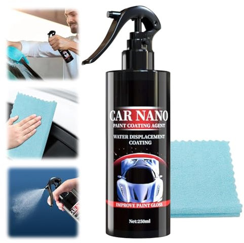 250ml Auto Kunststoff Kratzer Entfernen, Car Coating Spray mit Handtuch, Kristallbeschichtung für Auto, Reparaturmittel für Auto Kunststoff, Mehrzweck-Entrostungsreiniger