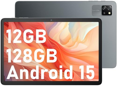 Blackview Tablet Android 15 Tab60 WiFi 10 Zoll Tablet, 12GB(4+8) RAM + 128GB ROM (2TB TF), Gaming Tablets Octa Core WiFi 6,1280 x 800 HD, 5100mAh Akuu,Widevine L1 Type C,Dual Kamera,Face ID,PC