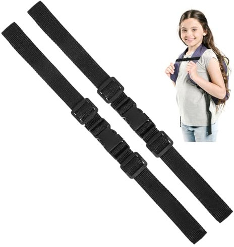 BOHUIZ 2 Pack Adjustable Backpack Chest Strap with Snap Buckles for Outdoor Fabric Replacement Sternum Support (Black)