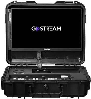 Osee GoStream Deck Pro All-in-One Live Streaming Switcher, 4 HDMI Input, USB-C I/O, 14 Built-in Monitor, Video Mixer Recorder Player with DC-to-Type C Cable, NDI Optional & Upgradable