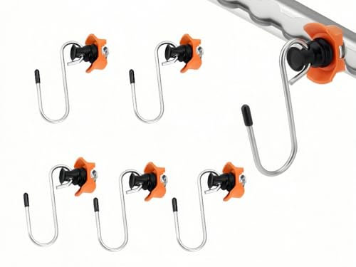 Anlising Ganci per Guide Airline, 6PCS Ganci per Raccordi Terminali, Endfitting per Guide Airlineterminali Singoli, Ganci per Binario Aereo, Gancio per Guida Aerea, per Camion, Camper (Arancione)