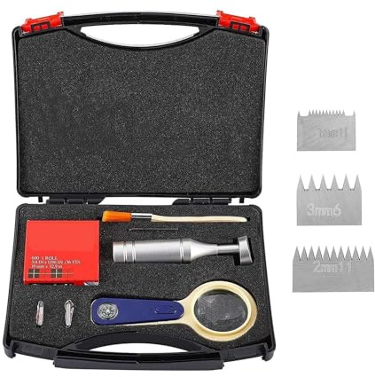 Kit de comprobación de adherencia de corte transversal, trazador profesional de película de pintura con lupa, cuchillas, cinta 3 m y pincel, equipo portátil de prueba de trama cruzada