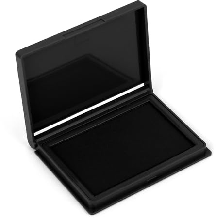 Black Stamp Pad, 4 x 2.5 Inch Premium Quality Ink Pad for Stamps, All-Purpose Felt Pad for Office and Crafting, Works with Rubber and Clear Stamps