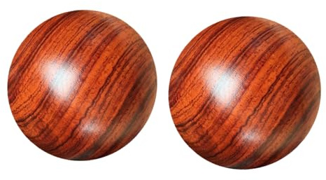 IMIKEYA Palloni da massaggio in legno di palissandro per mani 2 pezzi 5 cm texture casuale Palloni da esercizio mani e massaggio muscolare per alleviare tensione e rigidità, uso portatile