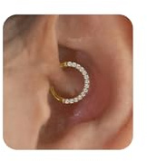 MIYUEFAN Piercing Nariz Acero Quirurgico, Hipoalergénico Aro Septum Anillo Piercing Oreja Labio Anillo Tragus Hélice Daith Cartílago Rook Pendientes (B - Oro(8mm))