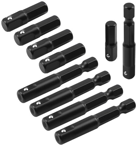 10 adattatori per chiavi a bussola esagonali a 1/4, 1/4, adattatore per avvitatore a percussione, ricambio per utensili elettrici, adatto per avvitatore a batteria
