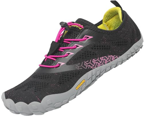 SAGUARO Femme Chaussures de Trail Running Outdoor Indoor Gym Fitness Randonnée Escalade Marche Chaussures Aquatiques,Tricot Noir Rouge,38