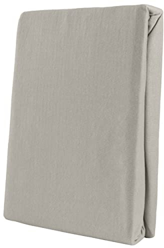 Leonado Vicent - Classic Spannbettlaken Bettlaken 100% Baumwolle Jersey Spannbetttuch in vielen Farben & Größen, Maße Spannbettlaken:90 x 200 cm - 100 x 200 cm, Farbe Spannbettlaken:Grau