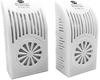 [Paquete de 2 bolsas de carbón vegetal de 200 g] con caja de plástico, carbón activado de bambú para refrigerador, armario, caja de zapatos, cajón, hogar de mascotas, sala de almacenamiento