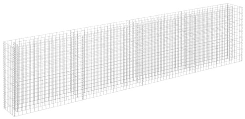 vidaXL Gabion Raised Bed with Secure Border - 360x30x90 cm Size - Silver Galvanised Steel - proof and Weather- - With Mesh Grid - High Load Capacity - Easy to Assemble
