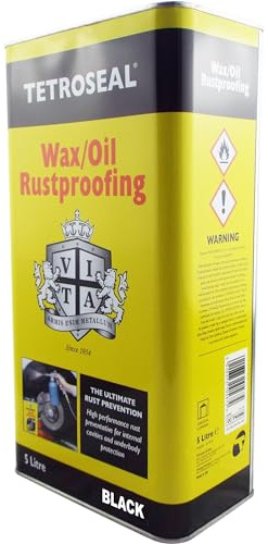 Tetroseal BLACK WaxOil Rustproof Protector 10L Protection Wax/Oil [2 x 5Litre Can] Powerful blend of oil waxes corrosion inhibitors and de-watering agents for a heavy duty rust preventative