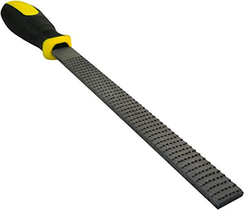 AERZETIX - Lima/Escofina para madera Plana de acero - Longitud 200mm - Herramienta manual para carpintero - Mango bimaterial - Instrumento de acabado/Mecanizado pasadores/Picaduras/Aplanar - C45989