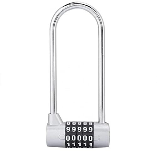 Cadenas à combinaison à 5 chiffres, longue anse pour extérieur, serrure de sécurité allongée pour casier de gym, boîte à outils, placard, armoire