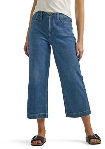 Lee Jeans Capri da Donna leggendario a Vita Alta con Gamba Larga, Velo Ombra, 38