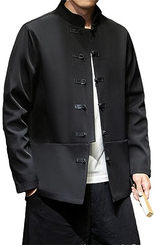 ZMIN Abbigliamento tradizionale cinese per uomo, costume da maestro di Kung Fu Tai Chi, magliette maschili, giacche per primavera e autunno, abito Tang, L