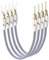 Impeto HI-FI BiWire Jumper, Lautsprecher Brücken mit Gabelschuhen - Kabelbrücken Lautsprecher - High-End Jumper Bridges Kabelschuhe 20 cm, 4 Stück