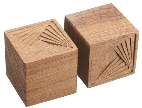 sourcing map 2Pcs Wood Essential Oil Diffuser, Rosewood Square Steps Car Diffusers for Essential Oils Small Wooden Aromatherapy Scent Diffusers Air Freshener for Car, Home, and Office