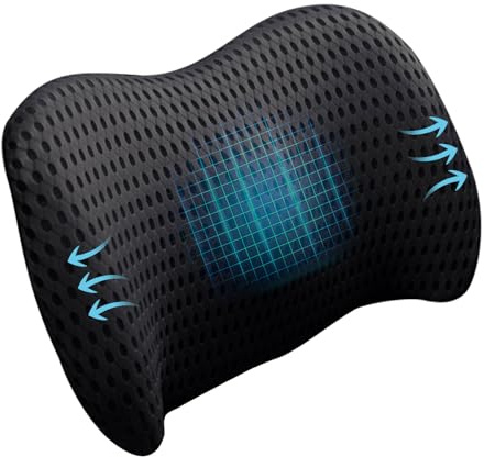 AUSTUFF Cojín de apoyo lumbar, almohada de apoyo lumbar para sillas de oficina y asiento de coche, almohada de apoyo lumbar de espuma viscoelástica para aliviar el dolor de espalda baja para descansar