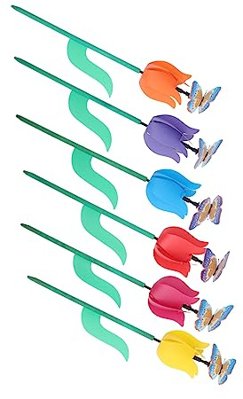 BESPORTBLE Molinos De Tulipanes Decorativos para Jardín 6 Piezas De Plástico Colorido Adornos para Exteriores Adecuado para Decoración De Patio Diseño Atractivo y Alegre