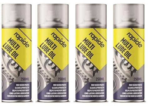 MIXEL Multi Lube Oil Spray, Fast Drying Formula, Easy-to-Apply, DIY Enthusiast, Protection Against Rust, Corrosion, Wear, Ideal for Machines, Tools, Gears, Chains, Motors, 250ml, (4 Pcs)