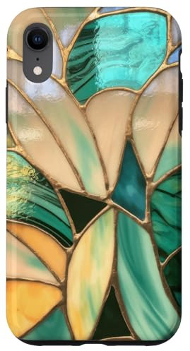 Mosaic Style Olive Green Tiles Botanical Case for iPhone XR