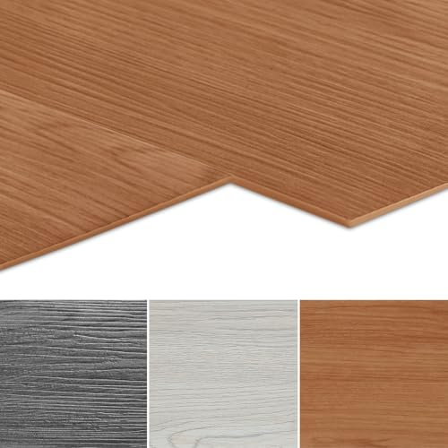 Jaxguom PVC-golvbeläggning självhäftande, vinylgolv ca 10 m², halkfri vattentät, vinylkakel självhäftande kakel golv för golvvärme, golvplattor 91,44 x 15,2 cm (72 kakel, träbrun)
