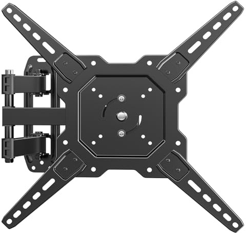 Simple Trending TV Wall Mount Full Motion for 26 to 60 TVs and Flat Panels, TV Motion Bracket Swivel Tilt Extension Rotation Max VESA 400x400mm up to 77lbs, Black
