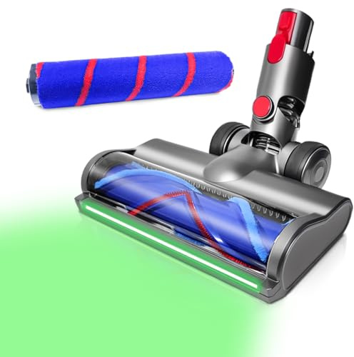 DAMAIYI ED Cabezal de Cepillo Suelo Compatible para Dyson V7 V8 V10 V11 V15 Aspiradoras,Duros y Alfombras.Viene con un Cabezal de Cepillo de Recambio de Vellón Suave para Parquet.(2PS Cepillo Suelos)