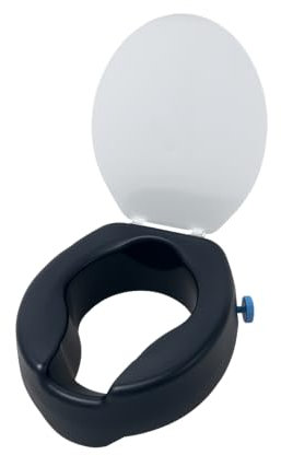 GOVITA - Rialzo WC Morbido 10 cm con Coperchio, Universale, per Anziani e Disabili, Senza Braccioli, Sollevatore WC per Bagno, Sedile Ergonomico, Facile da Pulire