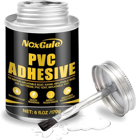 NoxGule Colle PVC Piscine, Colle Neoprene Liquide, ColleNeoprene Extra Forte, pour Bateaux Pneumatiques, Matelas Gonflable, Transparent Imperméable, Prise Rapide, 170g