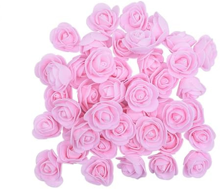 GIVBRO 100 rosas artificiales de espuma para manualidades, ramos de boda, decoración del hogar, 3,5 cm (rosa claro)