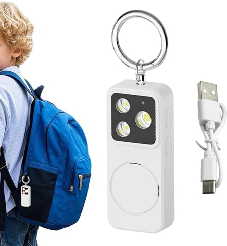 Allarme Personale - Autodifesa Ricaricabile 150dB | Forte Protezione Sicura Allarme Personale - per Ragazze Bambini Anziani Studenti Università Viaggio Quotidiano Zaino Cintura