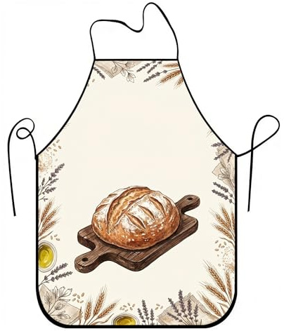 Delantal botánico rústico para cocinar, diseño de pan beige, delantal de cocina para hornear, para adultos culinarios de verano, Beige, 24x31 Inch