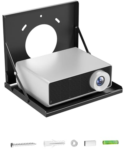 Projector Shelf for Wall Mount, Flip Down Projector Wall Mount Holds 22lbs