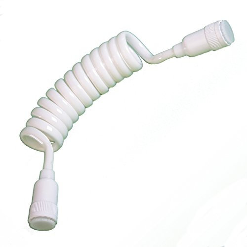 Soytich 3m Spiral Duschschlauch (Weiß, Kunststoff, 15 mm, 8 bar, inkl. Dichtung, 3m)