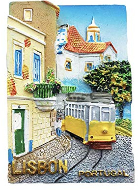 Lisbon Portugal 3D Refrigerator Magnet Souvenirs Handmade Resin Magnetic Stickers Home Kitchen Decoration,Lisbon Fridge Magnet Collection Gift