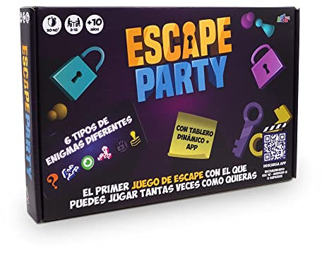 Famogames – Escape Party, Juego Escape Room Completo, Diferentes Posibilidades de Juego, para Jugar Muchas Veces, hasta 500 Preguntas, acertijos y adivinanzas, Desde 10 años, en Español (700016895)