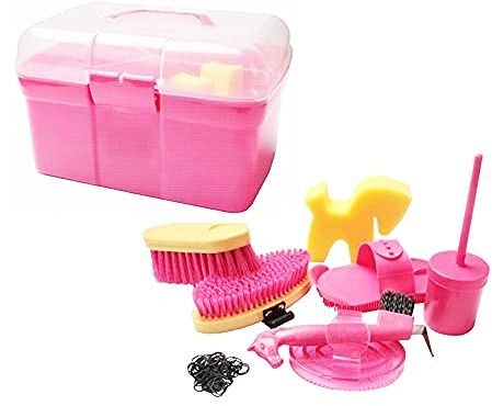 Set per la cura dei cavalli 10 cucchiaini in scatola giocattolo cavallo accessori