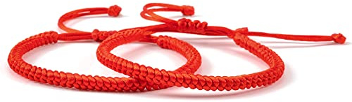 QianSiLi Lycka till gåvor tibetanskt vävt band armband justerbart rep berlock personligt armband för kvinnor män alla hjärtans dag gåvor till henne, Medium, Nylon, Ingen ädelsten