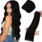 LaaVoo Echthaar Tressen 50cm Haarverlängerung Echthaar Weft Extensions Lang Sew in Weave Extensions Echthaar Doppelt Tressen Extensions Echthaar Glatt 50cm 100g