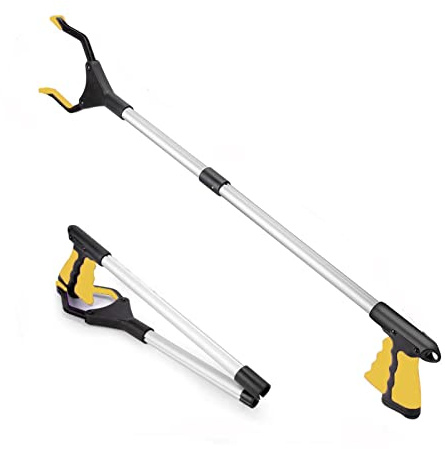 Litter Pickers, 26 Helping Hand Grabbers for Older Disabled, Grabber Pickers for Adults Foldable Reaching Aids (26 Yellow)