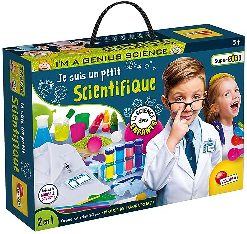 Lisciani - I'M A GENIUS SCIENCE - Je suis Un Petit Scientifique - Kit Scientifique et Educatif - Expériences - Blouse de Laboratoire - Pour Enfants à Partir de 5 ans
