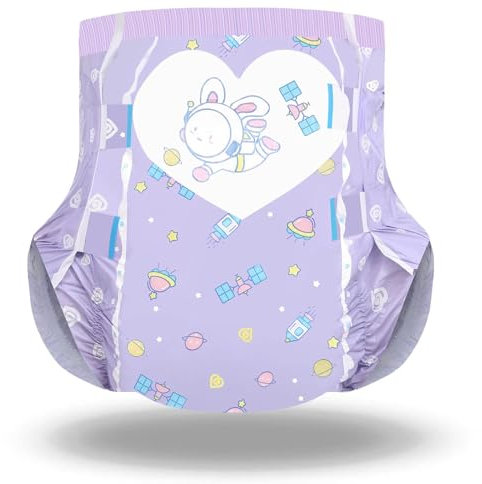 Landofgenie Erwachsene Windeln Gedruckte Windel Unterwäsche Mittlere Overnight Erwachsene Baby Nachtwindeln Mit Tabs 10 Stücke (Medium 28-38)