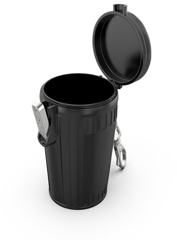 Juspota Zigaretten Taschenascher, Mini Aschenbecher für unterwegs, Taschenaschenbecher Geruchsdicht, Reise Ascher mit Deckel & Groß Kapazität, Schwarz
