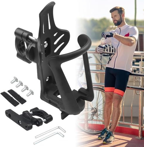Flaschenhalter Fahrrad, Getränkehalter Fahrrad 360 Grad Rotation Einstellbare, Motorrad Trinkflaschenhalter für Fahrrad Rennrad Mountainbikes Motorrad Kinderwagen Rollstuhl