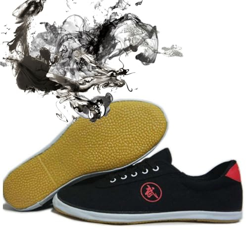 Chaussures Tai Chi Hommes Traditionnel Chaussures Kung Fu,Chaussures D'EntraîNement d'arts Martiaux,Chaussures Taekwondo,Chaussures Sport pour Formation Karaté Kung fu Tai chi(Size:40EU,Color:Noir)